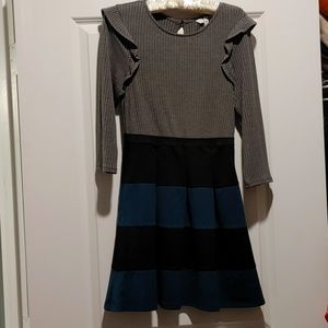 Forest green and black dress